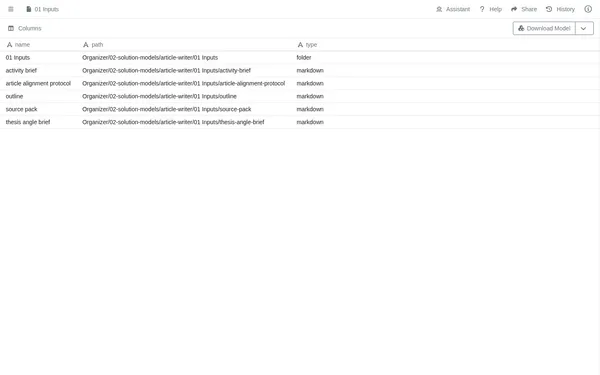 Article Writer input materials folder